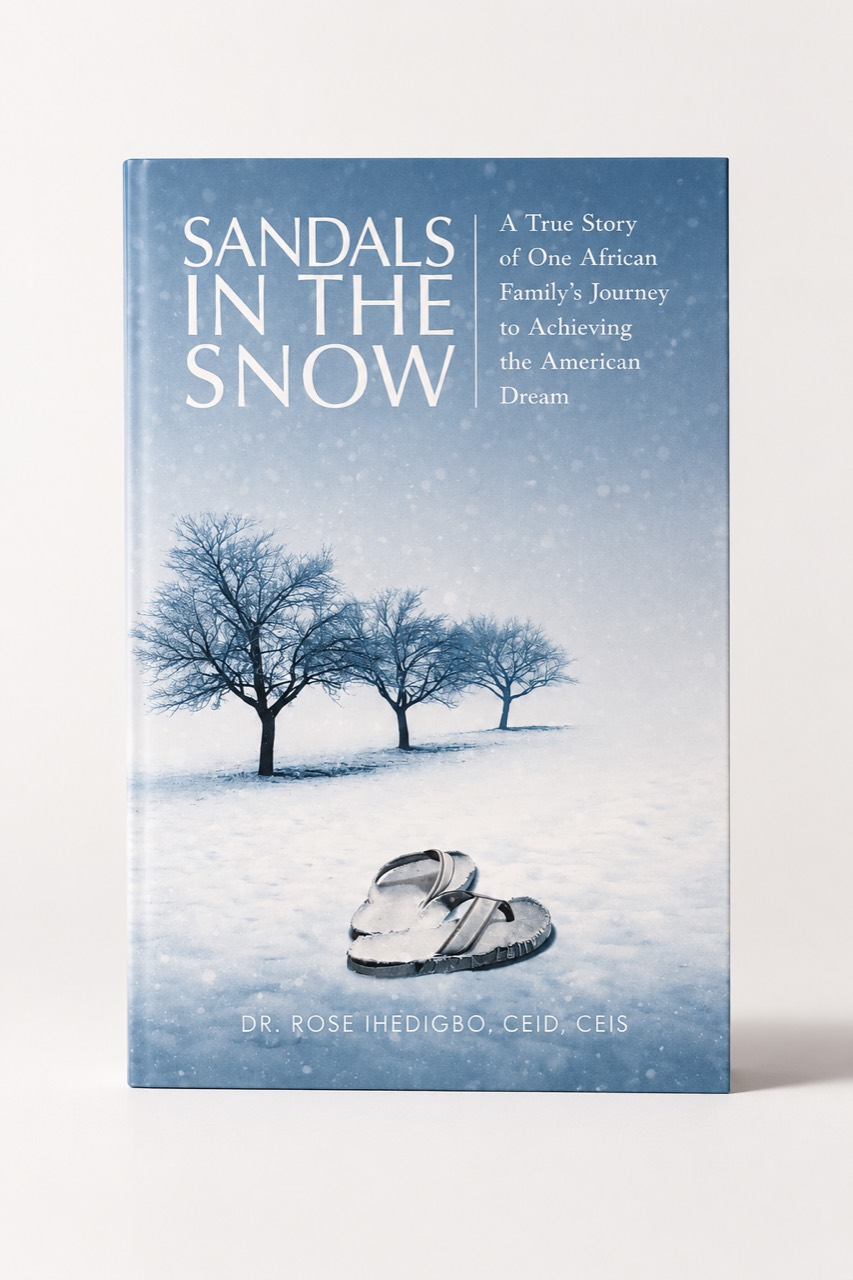 Sandals in the Snow hardcover book by Dr. Rose Ihedigbo.